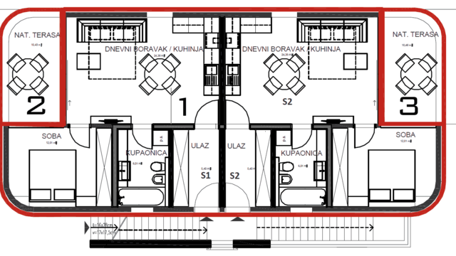 Luxusní apartmán v 1.řadě u moře, poloostrov Vir