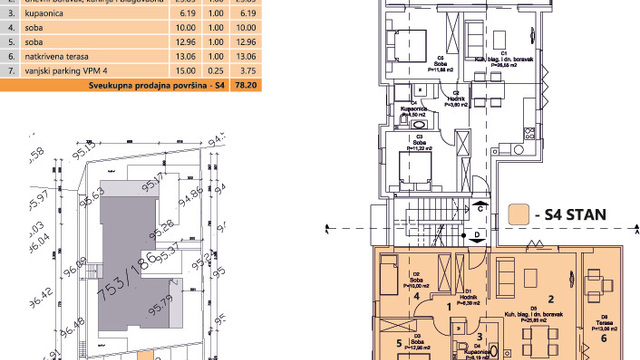 Luxusní apartmány s 2 ložnicemi, 30m od moře, Posedarje