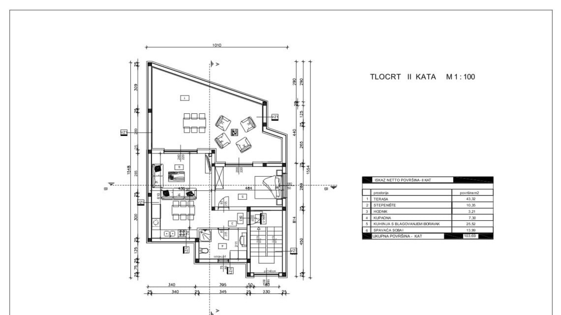 Apartmán 1 ložnice + obývací pokoj, poloostrov Vir