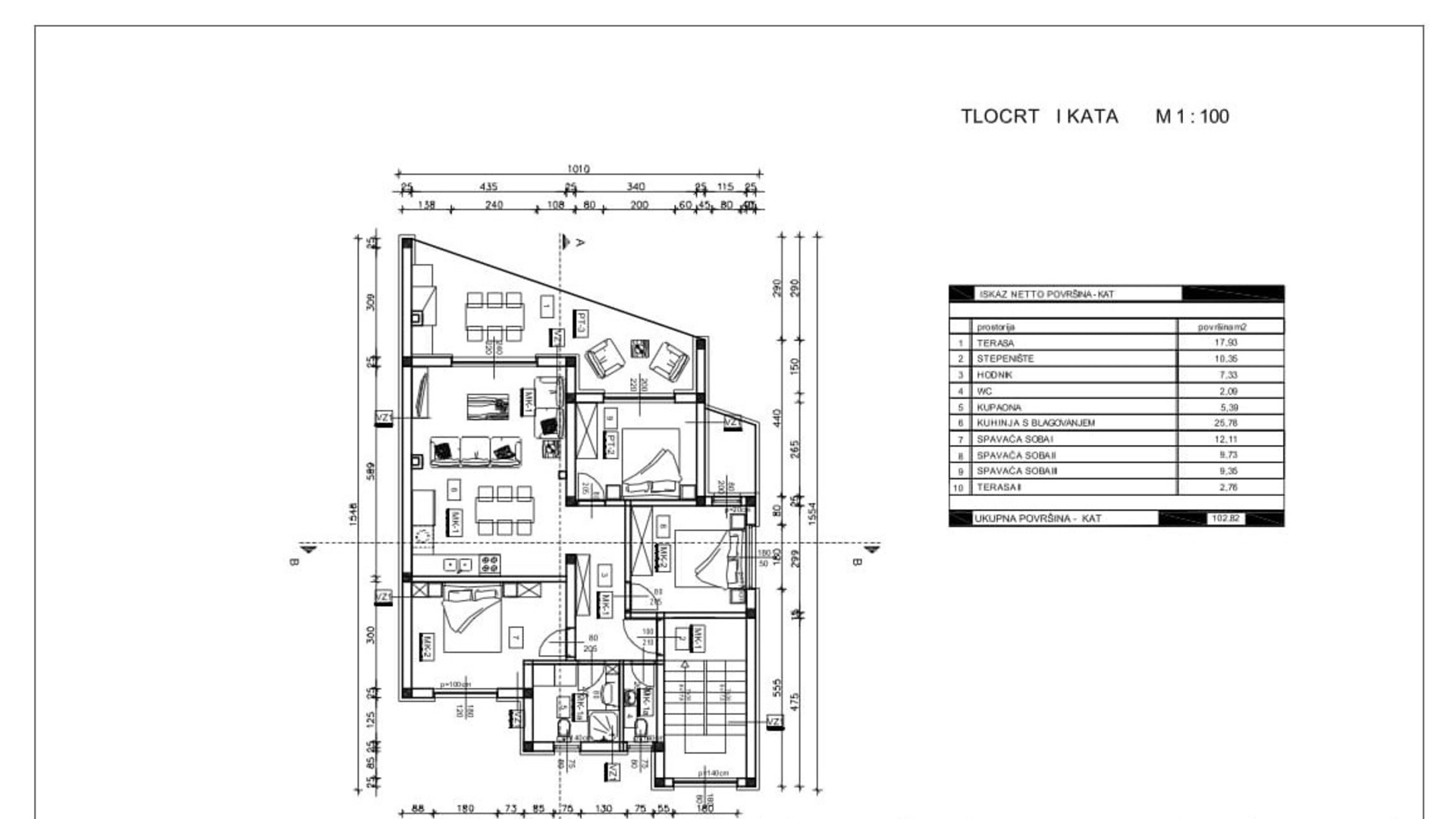 Apartmán 1 ložnice + obývací pokoj, poloostrov Vir